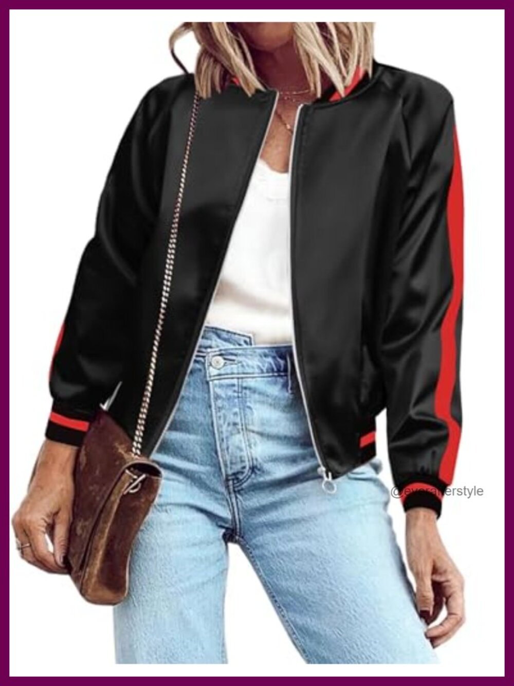Zeagoo Women's Lightweight Polyester Bomber Jacket Zip Up Casual Windbreaker